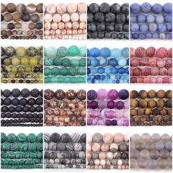4/6/8/10mm Dull Polished Natural Stone Beads Frosted Agates Turquoises Matte Loose Spacer Beads for Jewelry Making DIY Bracelets