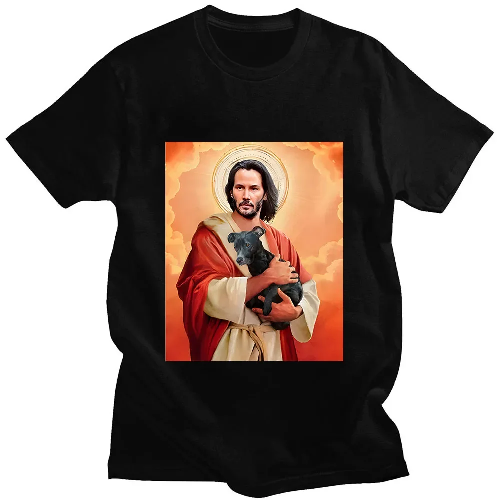 Keanu Reeves T Shirt Graphic Printing Casual High Quality Tee-shirt Funko Pop Retro O-neck Tshirt Ropa Hombre Cotton Clothing