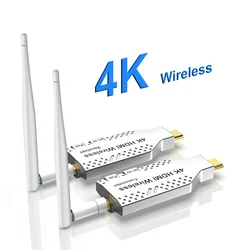 4K Wireless HDMI Transmitter and Receiver 1080P Video Wireless HDMI Extender for Camera Laptop PC To TV Projector Meeting Share