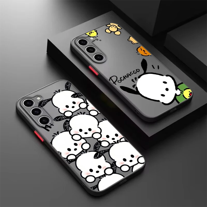 Cute Pacha Dog Sanrio Frosted Translucent For Samsung A53 A52 A33 A32 A51 A71 A21S A13 A73 A50 A22 A12 5G Funda Phone Case