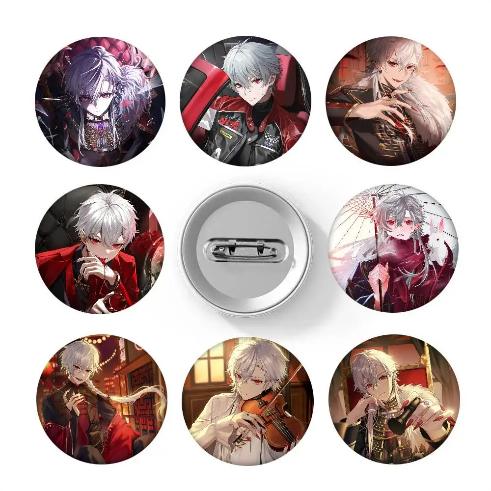 Anime Virtual Idol Kuzuha Round Badge Lapel Pin Backpack Clothing Jewelry Accessories Gift Brooch