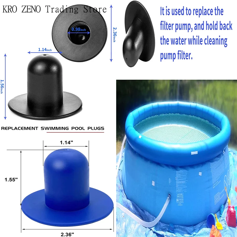 1PC Blue,black Swimming Pool Drain Plug Pump Strainer Hole Plug Water Stopper For Intex  Swimming Pool Wall Plug Replacement Kit