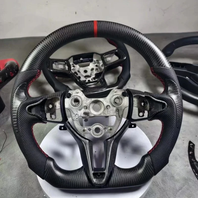 Black Matte Carbon Fiber Steering Wheel for Hyundai Elantra N Veloster NI30 NI20N N-Line Car Steering Wheel