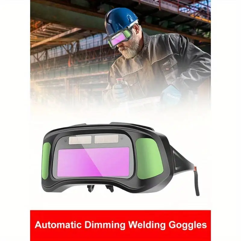 Automatic Dimming Welding Goggles Large View True Color Auto Darkening Protective Glasses for Arc Welding Grinding Cutting