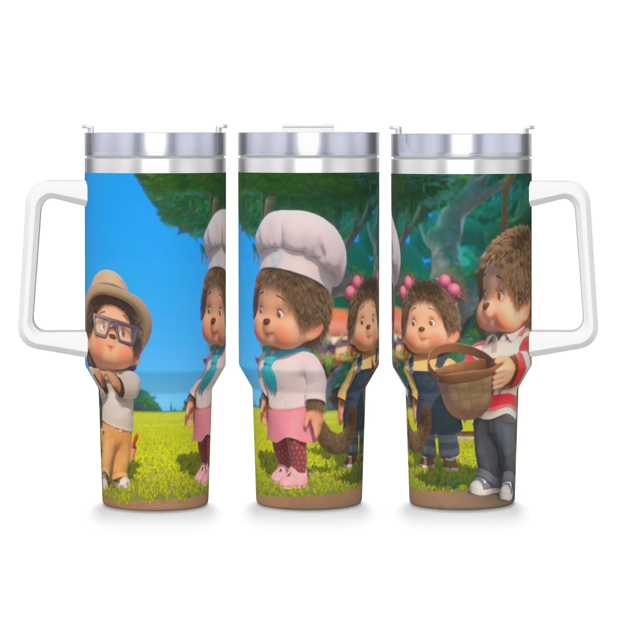 

Monchhichis Cute Monkey Stainless Steel Tumbler Travel Mugs Cup Large Thermal Cups Leakproof Cold Drink Milk Tea Water Bottle