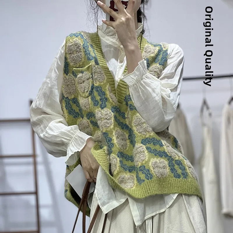 

Большие размеры Base irt, женский свитер с v-образным вырезом, вязаный жилет на животе, осень-зима, новый Sle, для поездок на работу, с одной пуговицей