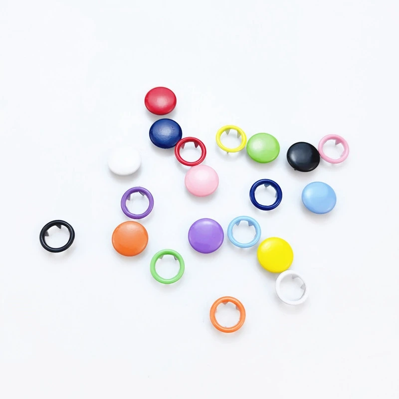 10 Colors Metal Sewing Buttons Hollow Solid Prong Press Studs Snap Fasteners For Clothes Bags-Hot