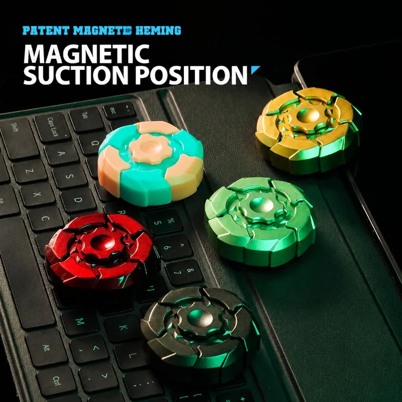 New ABS Burst Armor Magnetic Fidget Spinner Fun Stress Relief Finger Gyro Creative Trendy Desk Toy Children Holiday Hobby Decor