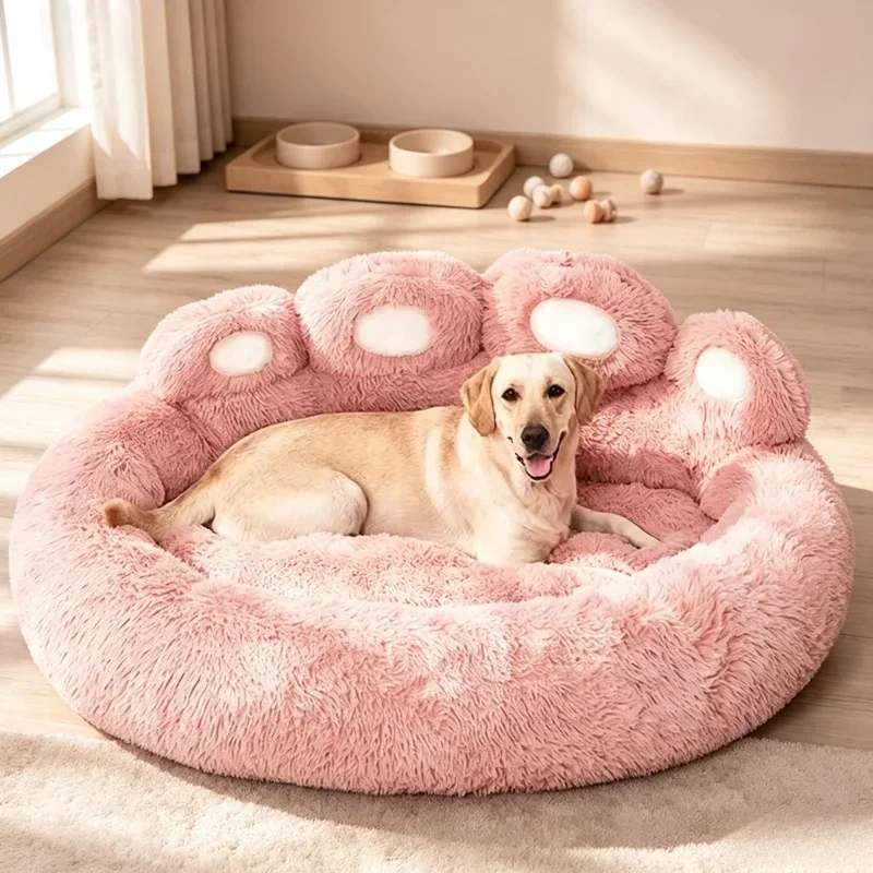 Winter Bear Paw Shape Pet Sofa Bed Soft Fluffy Warm Cushion For Small Medium Large Dogs Cats Sleeping Mat