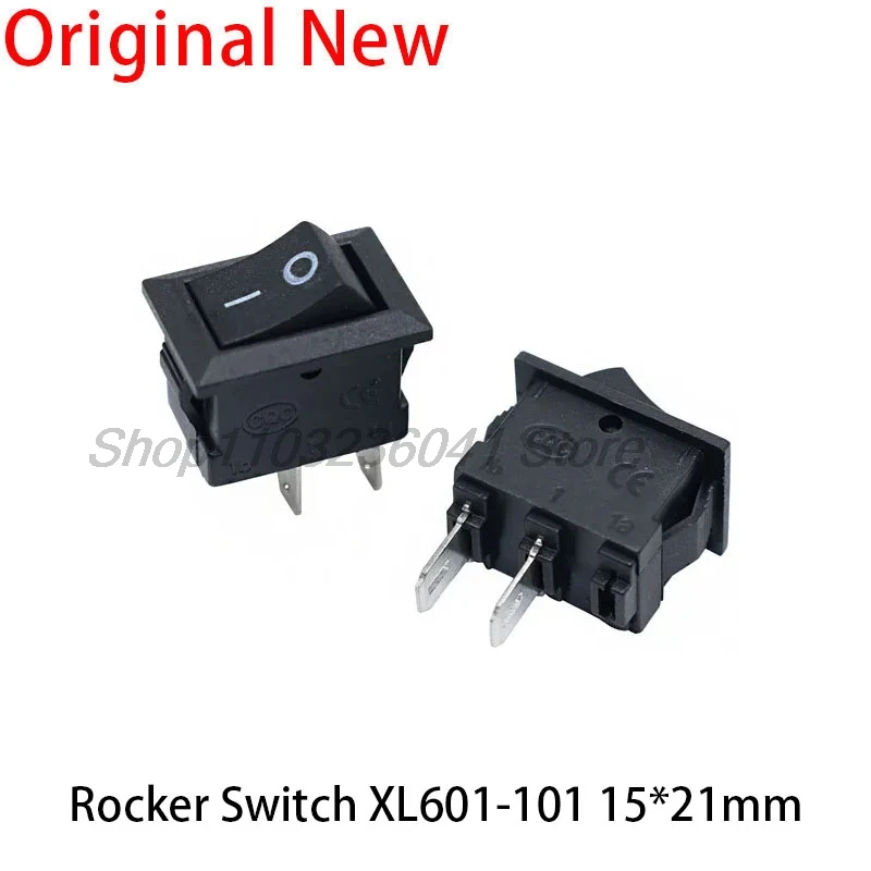 20Pcs/Lot Black Push Button Mini Switch 6A-10A 110V 250V KCD1 2Pin Snap-in On/Off Rocker Switch 20PCS/Lot 21MM*15MM BLACK