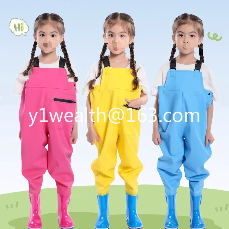 Water pants playing water jumpsuit catching the sea waterproof men's and women's rain shoes catching fish rain pants beach