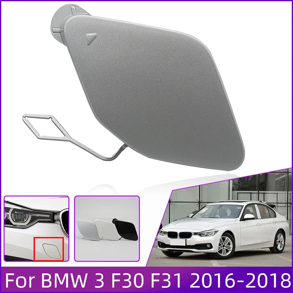 

Car Front Bumper Towing Eye Hook Cover For BMW 320 325 328 330 330 F30 F31 LCI 2016-2018 Painted Hauling Trim Garnish Cap Lid