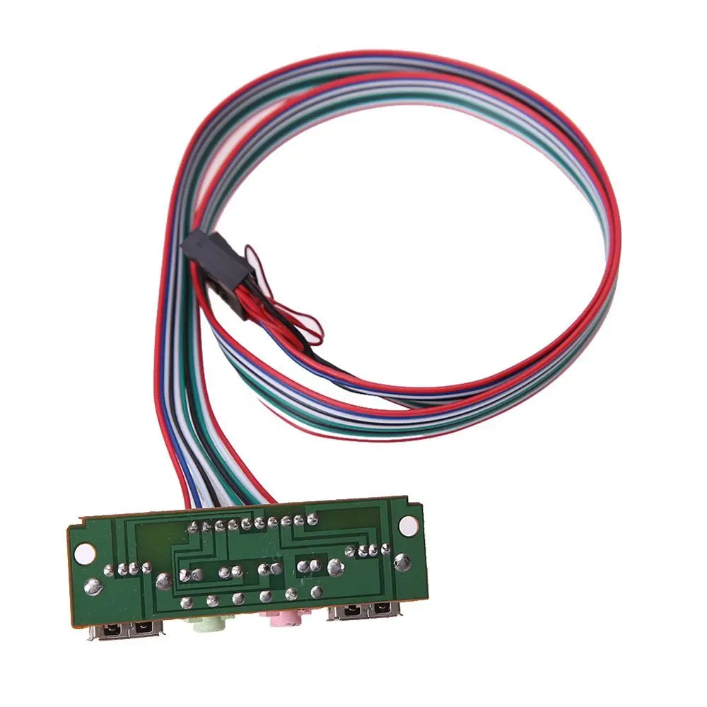 

6.8CM 2 USB Ports USB Audio Port Cable Adapter Front Panel Motherboard Expansion Card Audio Jacks Port Computer Case Panel