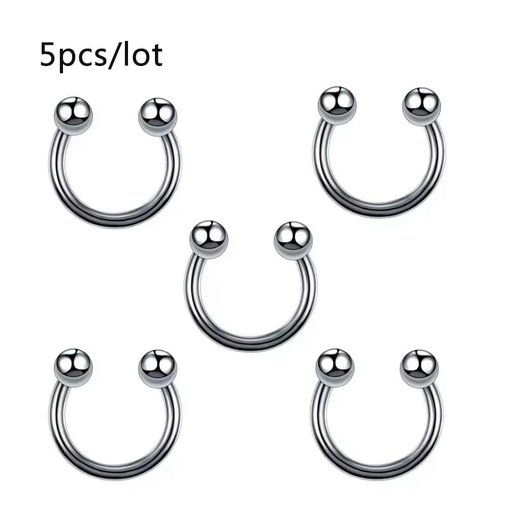 5/16 Stück/Set Körperschmuck Gebogene Nasen-, Ohr-, Bauch-, Lippen-, Zungenringe Set Edelstahl Bauchnabel-, Augenbrauen-Piercings Oreja – Detail 10