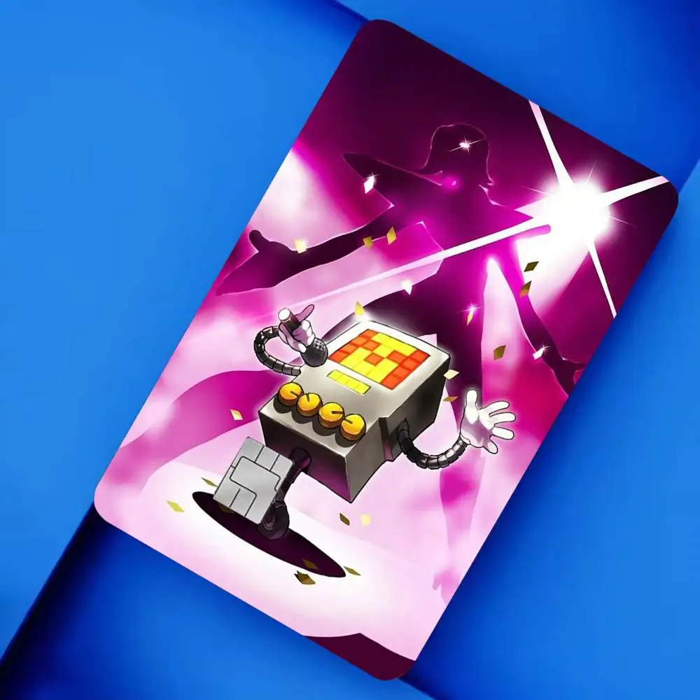 M-mettaton undertale 4pcs 1Set Card Stickers Small Waterproof Chip 4PCS Card Sticker Anti-Scratch
