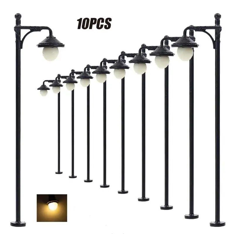 

10pcs 1:87 Scale Railway Train Lamp White/Warm Garden Scenery Lanterns 12V Led Retro landscape Lights With Resistor