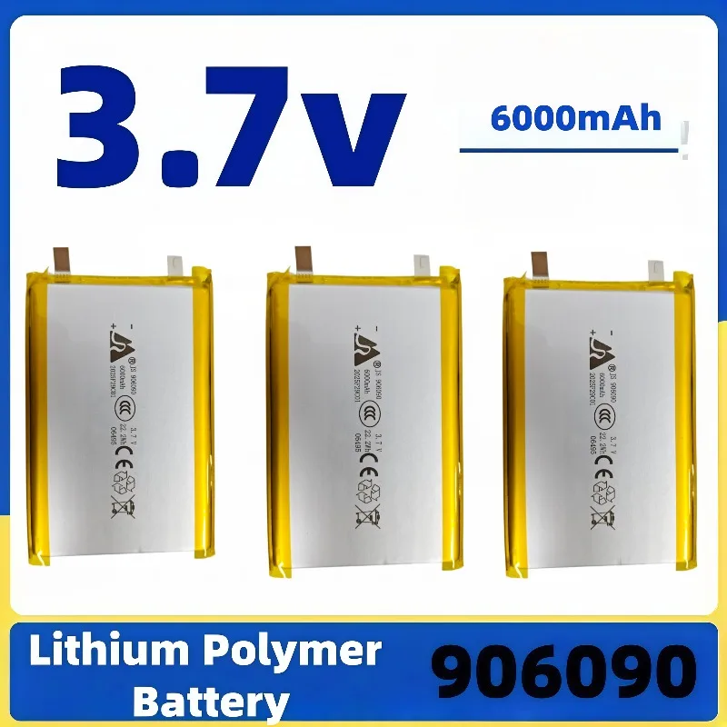 Universal for DVR/GPS/MP3/speakers, 3.7V 6000mAh 906090 lithium polymer battery, preferred for smart home battery life.