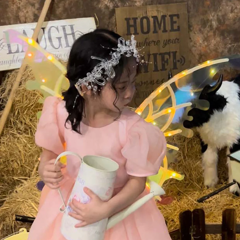 Electric Fairy Wings with LED Lights Party Supplies Kids Butterfly Cape Will Move Stage Props Cape Moving Cosplay Luminous Child