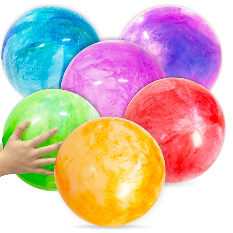 

3PCS Marbleized Bouncy Balls 12Inch Carnival Inflatable Party Favors Blow Up Toys Kids Outdoor Beach Park Backyard Playground