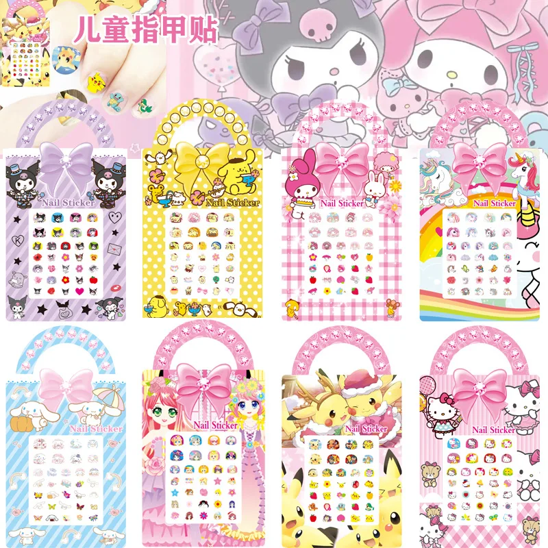 สุ่ม1ชิ้น SANRIO Kuromi สติกเกอร์ติดเล็บ Hello Kitty mymelody สติกเกอร์ติดเล็บการ์ตูนซินนาโมโรลสำหรับเด็กของขวัญวันเกิด