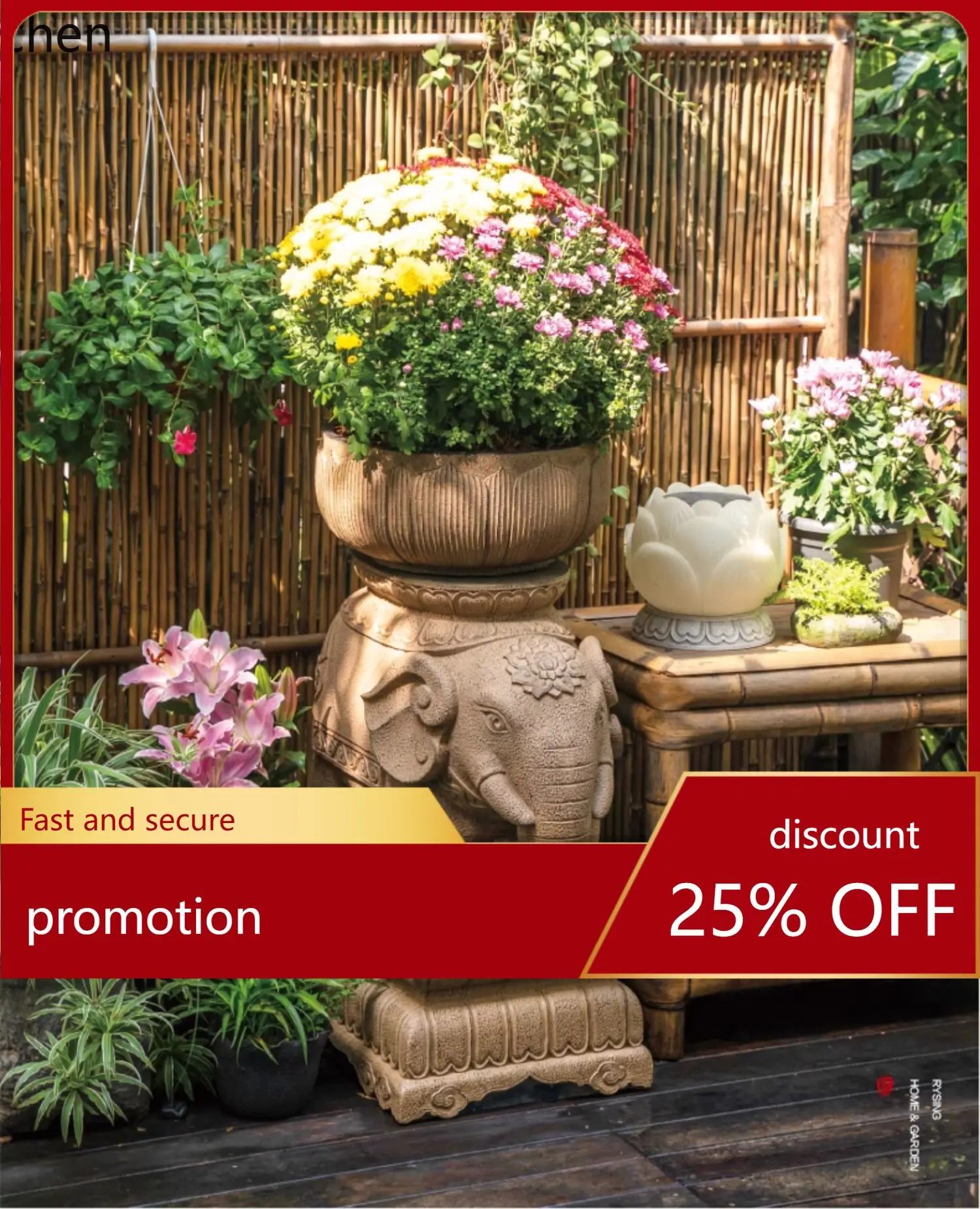 

HT garden arrangement elephant-shaped flower pot outdoor courtyard decoration flower pot ornament at the entrance of the villa