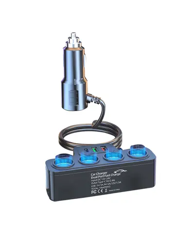 120W Multi-Function Charger USB/Type C Fast Charging Can Charge Multiple Devices At The Same Time, One Tow And Four Car Chargers