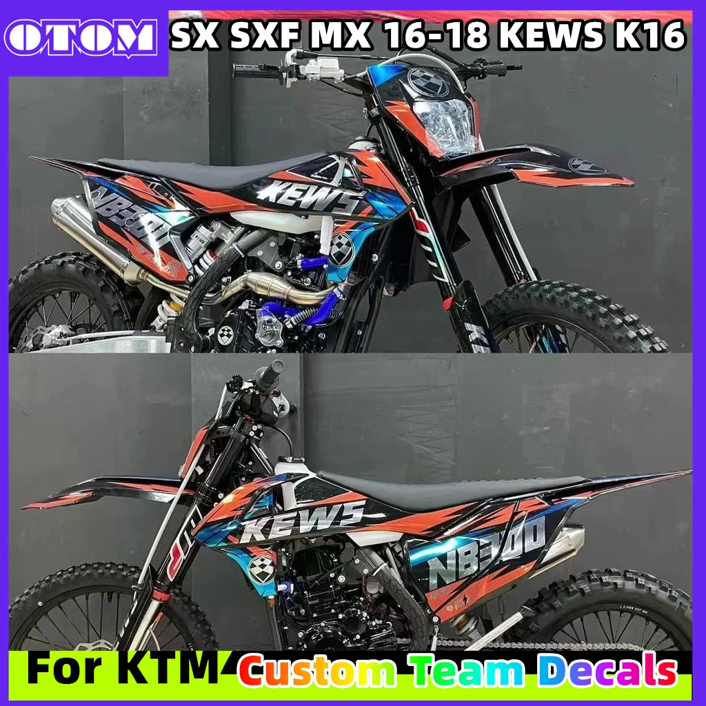 OTOM-Kit de pegatinas holográficas para KEWS, calcomanías personalizadas para K16, KTM, SX, SXF, MX 16-18, EXC, XCW 17-19, 250, 300