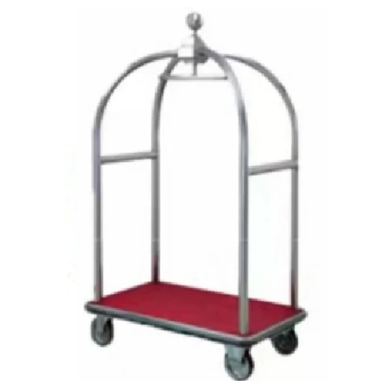 Portable Luggage Cart New Design Detachable Stainless Steel Hotel Lobby Luggage Cart Gold Iron Metal Material