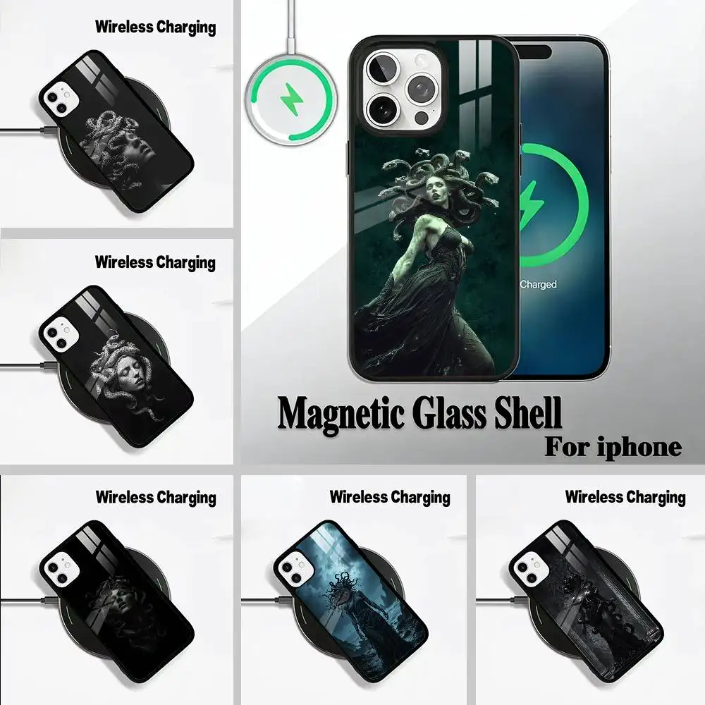 

M-Medusa- Greek- Mythology Phone Case For IPhone17 16 15 14 13 12 11 Pro Max 16/15/14Plus Wireless Charger Cover Funda