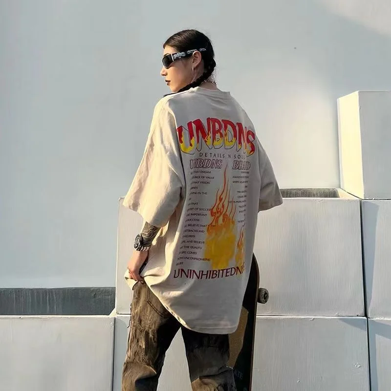 

Лето 2022, новые усовершенствованные футболки с темным алфавитом, мужская футболка с дизайном Y2k, топы Harajuku High Street, футболка, модный уличный топ