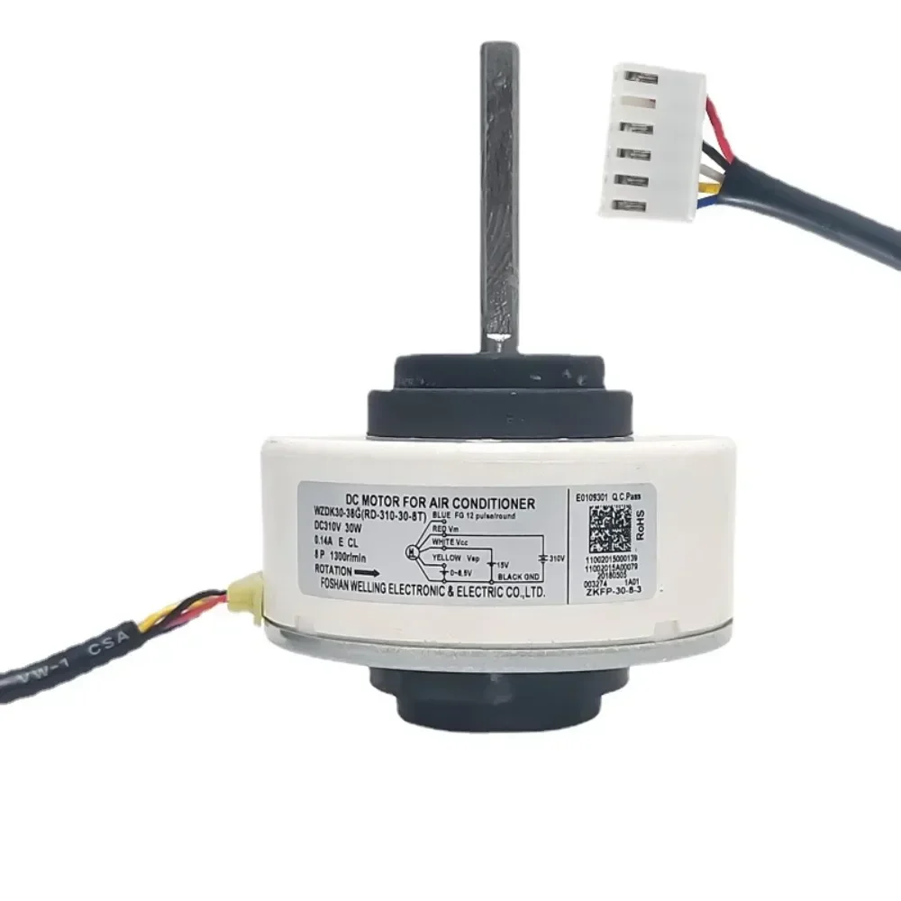 

New For Midea Air Conditioner Indoor Unit DC Fan Motor WZDK30-38G DC310V 30W 1300r/min RD-310-30-8T Conditioning Parts