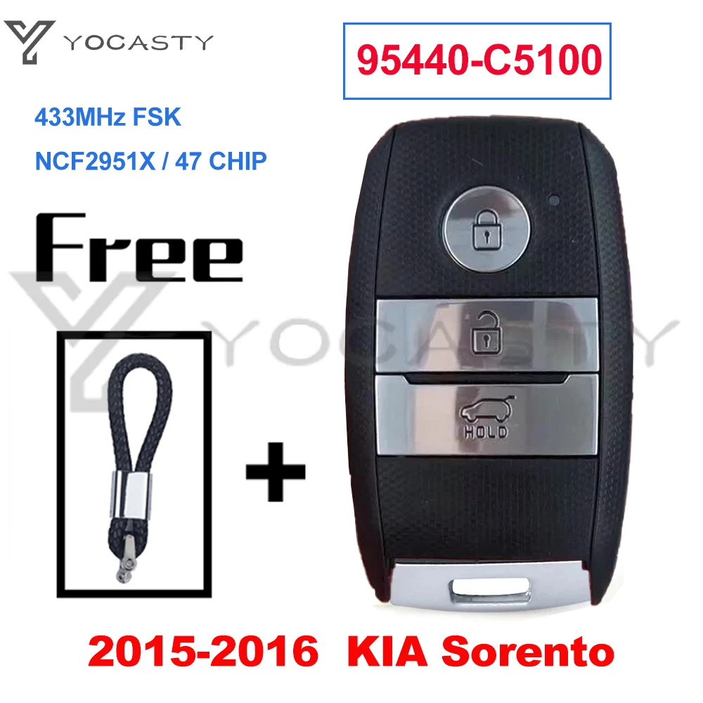 

YOCASTY 95440-C5100 Keyless Smart Car Key 433MHz FSK NCF2951X HITAG 3 47 Chip For 2015 2016 Kia Sorento