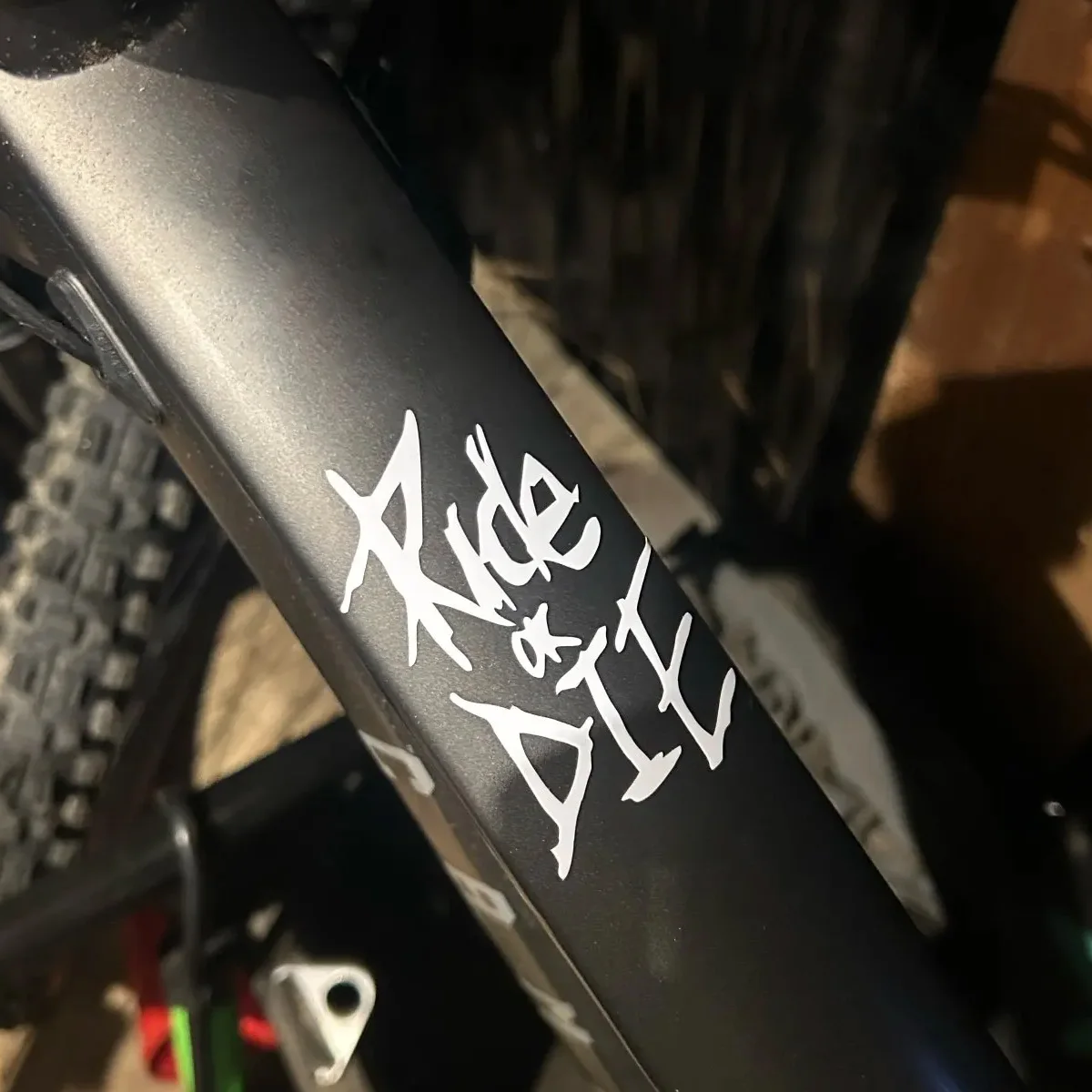 Ride or Die Text Cycling Reflective Stickers Bicycle Frame Top Tube Fork Vinyl Decals Accessories For Road Mountain Gravel Bikes