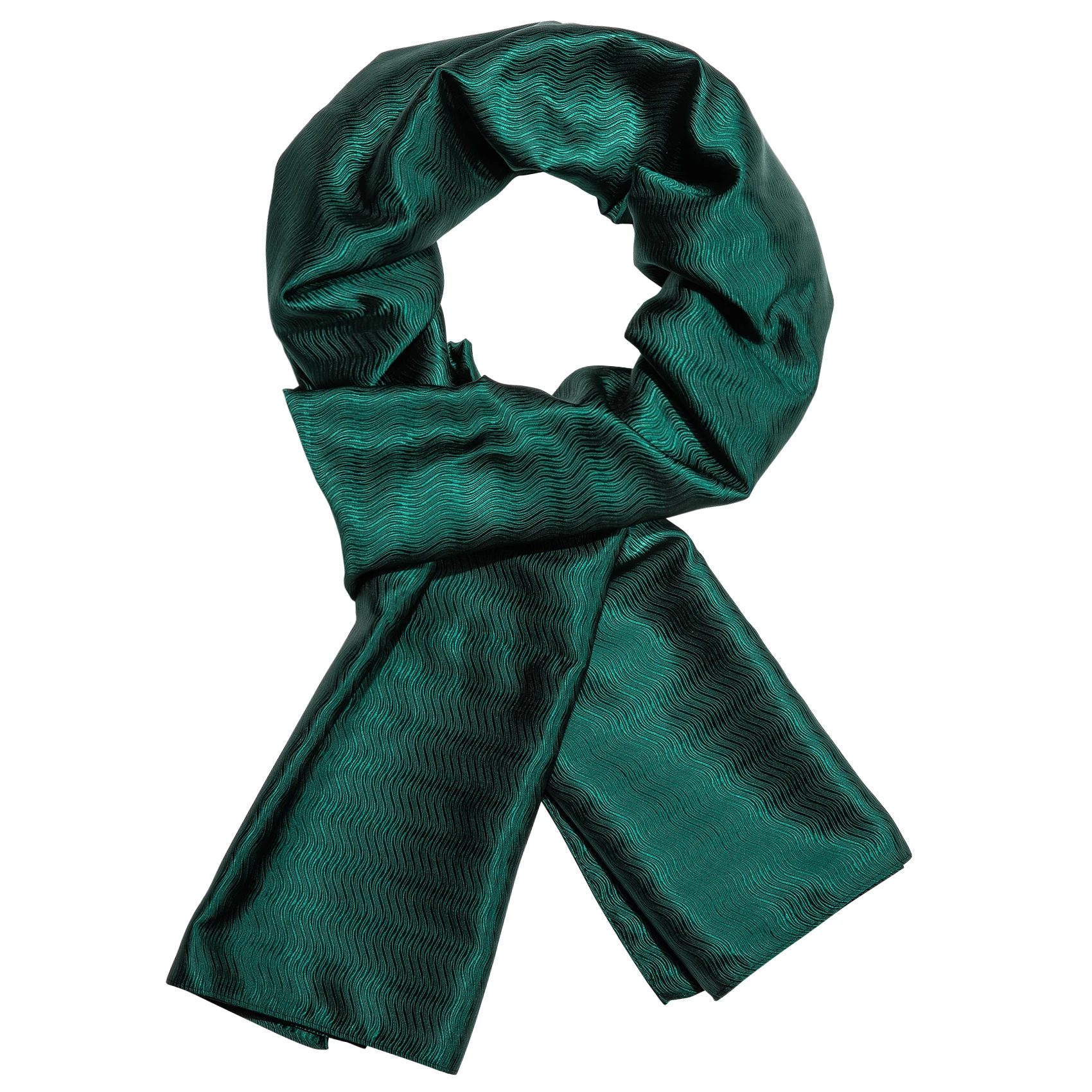 Fashion Silk Scarf Men Luxury Band Designer Green Solid Satin Shawl Banadanna Foulard Pashmina Casual 160cm*50cm Barry. Wang