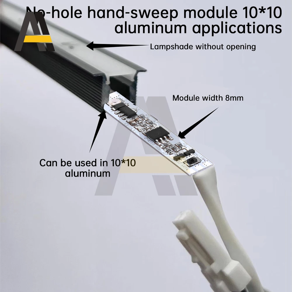 Hand Sweep Motion Sensor Switch Detector DC12V 24V 60W IR Smart Handwave Dimmer For LED Strip Light Kitchen Cabinet Closet Decor