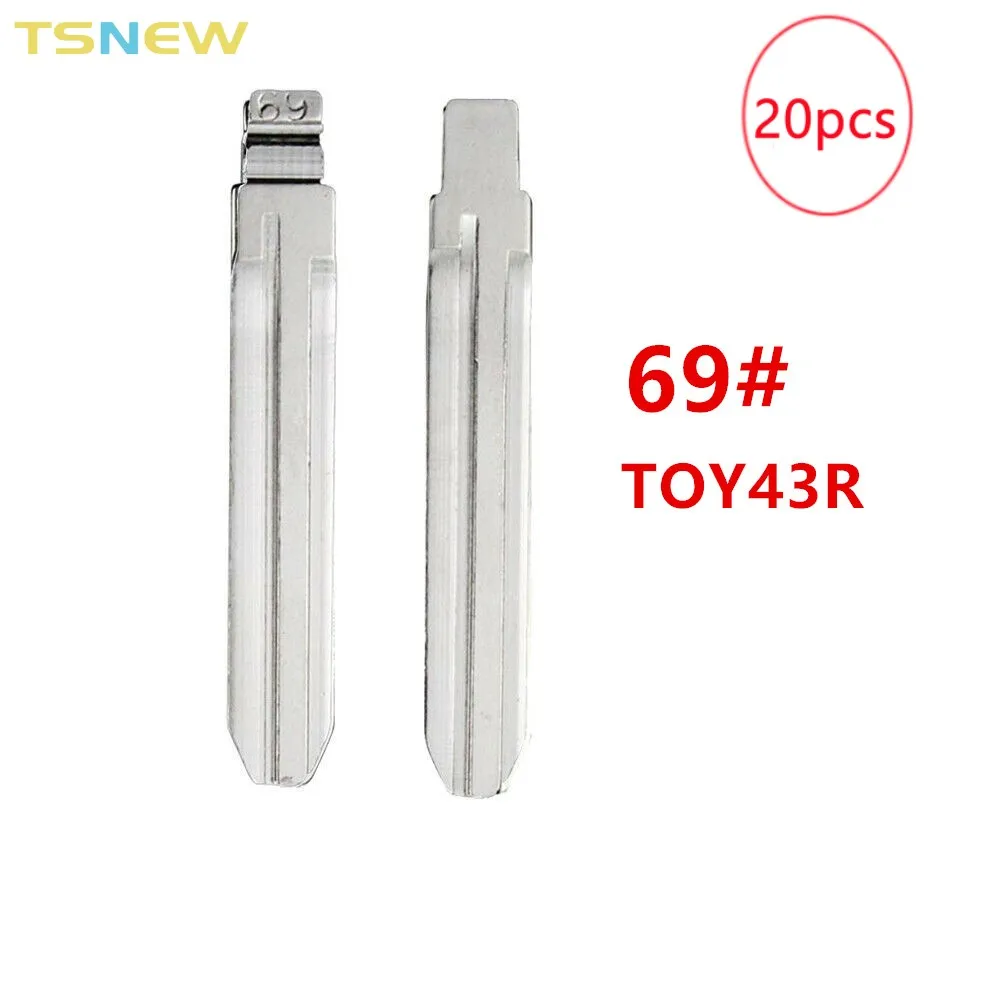 20PCS 69# B111 TOY43R Metal Uncut Blank Flip Remote Key Blade For Subaru Toyota for keydiy KD xhorse VVDI JMD