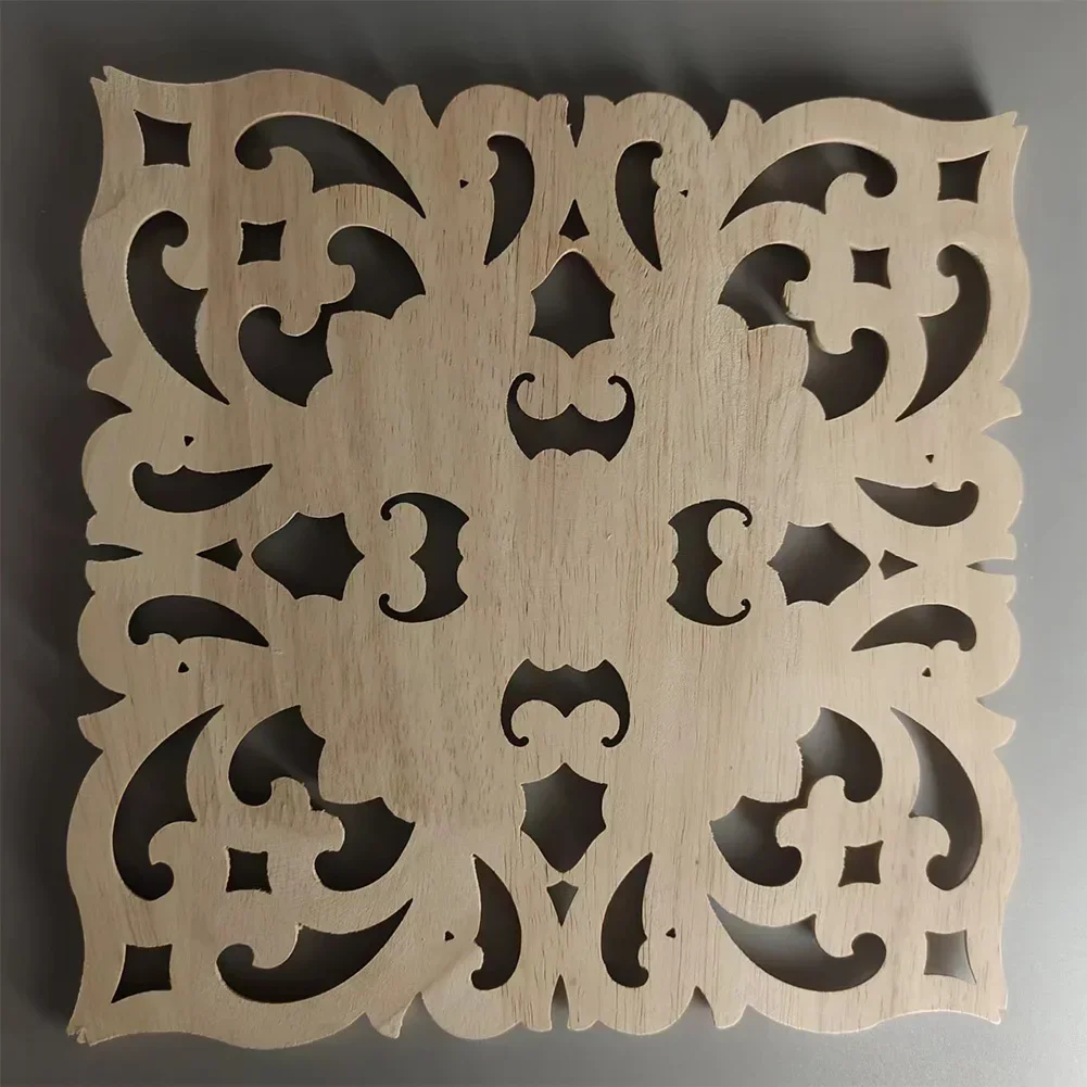 Door Cabinets Wood Applique European Wood Carving Onlay For Decoration Furniture Wood Grain Hollow Decoration Accessories