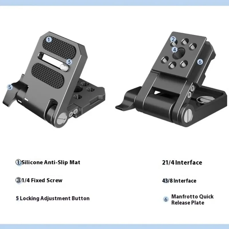 Aluminum Alloy Folding L Camera Bracket Vertical Horizontal Convert Quick Release Plate DSLR Stabilizer Mount Adapter