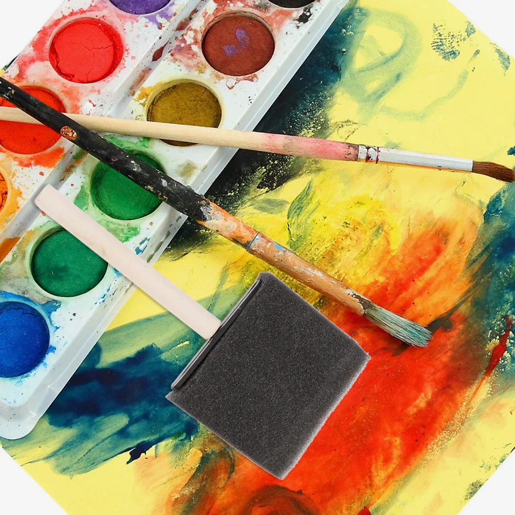 

24Pcs Supple Sponge Brushes Handheld for DIY Painting Drawing Crafts Oil Watercolor Acrylic Sponge Sponges for Painting