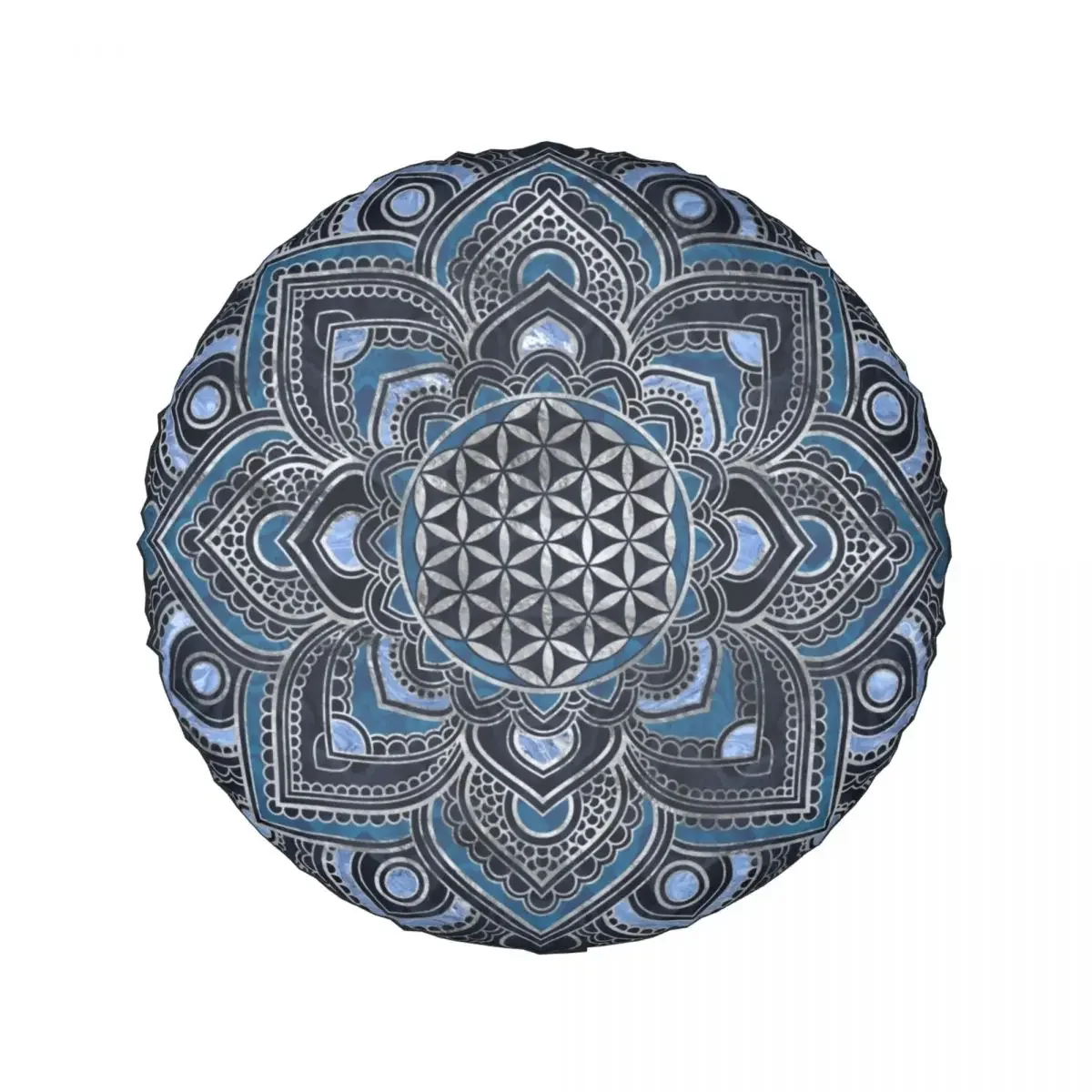 Flower Of Life In Lotus Mandala Spare Wheel Tire Cover Zen Yoga Meditation For Jeep Trailer Vehicle Accessories 14