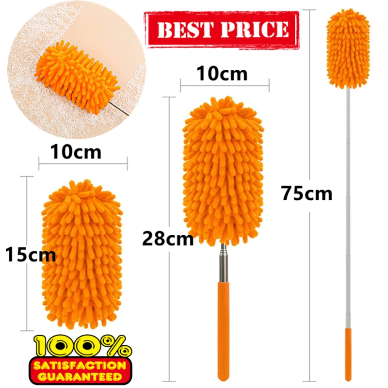 New Retractable Microfiber Duster Cleaning Brush Flexible Dust Cleaner Brush Cleaning Car Window Office Household Cleaning Tool