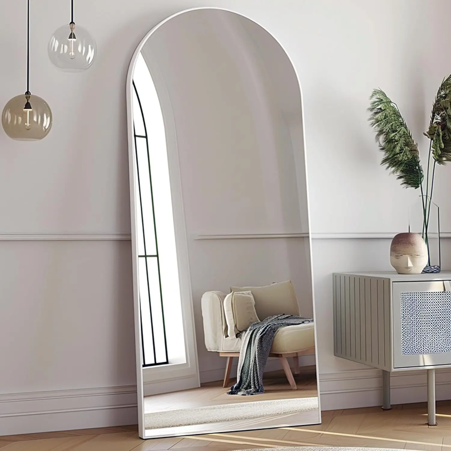 

Arched Full Length Mirror, 70"x26" Free Standing Floor Mirror, Modern Full Body Mirrors with Stand, Wall Mirrors with Aluminum A
