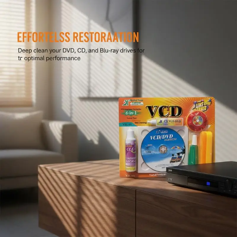 CD DVD VCD Player Lens Cleaner 1 Set Restore Device Clarity Audio Video Player Easy Use Cleaning For Movie Lovers