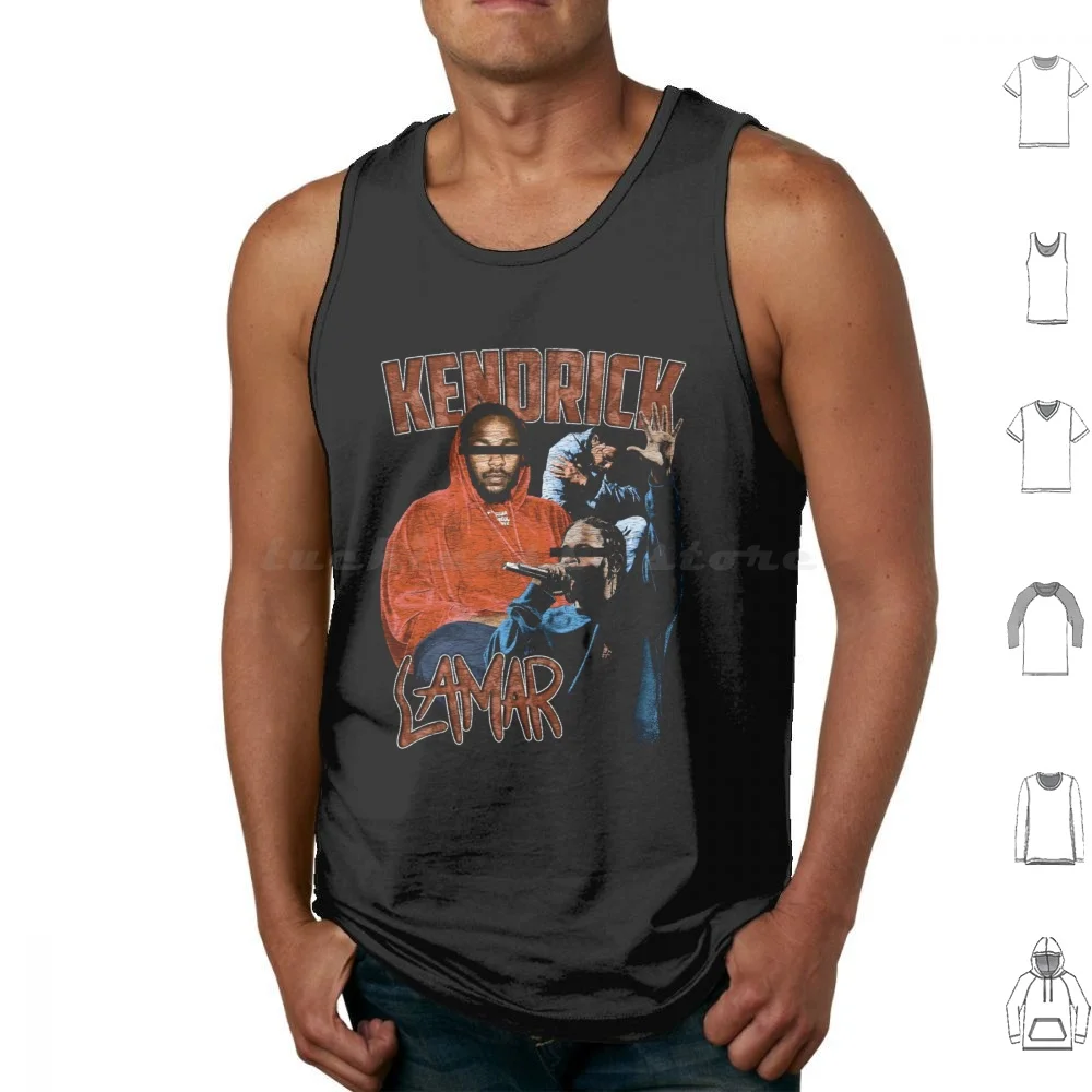 Kendrick Vintage 90s Style Tank Tops Print Cotton K Dot Kdot Kendrick Lamar Kendrick Lamar Damn Rap Rapper Music Album Hip