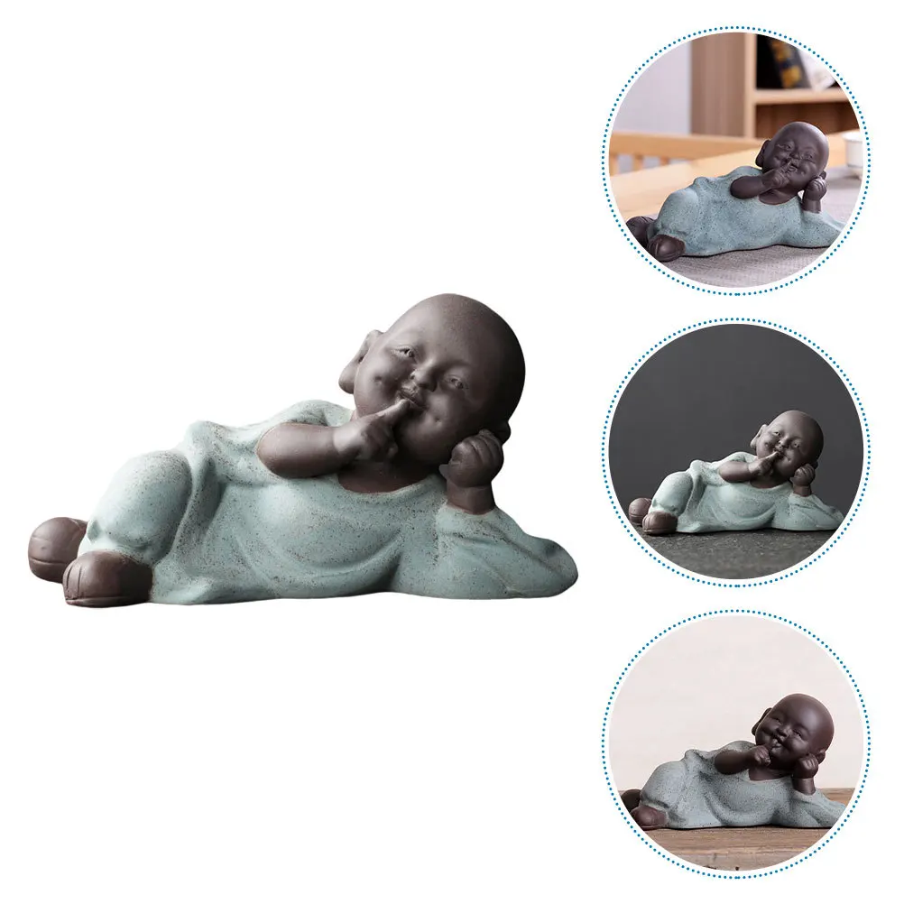 

Tea Pet Monk Desktop Decor Desktop Monk Adornment Creative Monk Decor Home Decor
