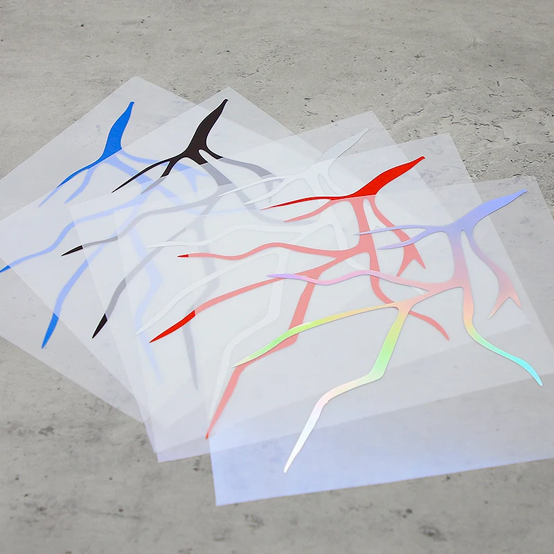 

1PC Minimalist Branch Shape Stickers - Holographic/Metallic Stylish Multicolor Decor for Laptop Phone Car