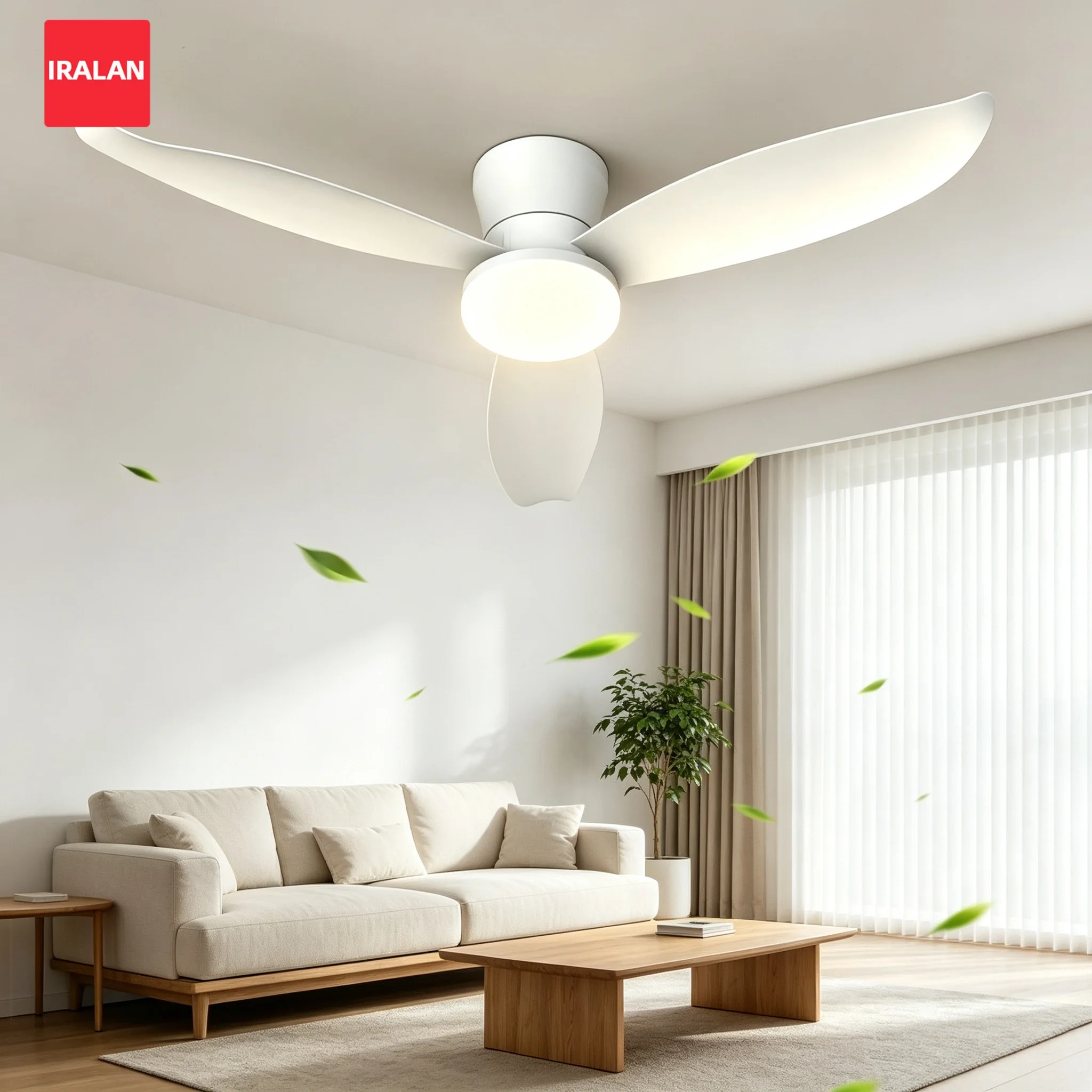 New Ceiling Fan with Light Simple Three-blade Ceiling Fan Light Cool Household Electric Fan Silent 6-speed Balcony Room Fan