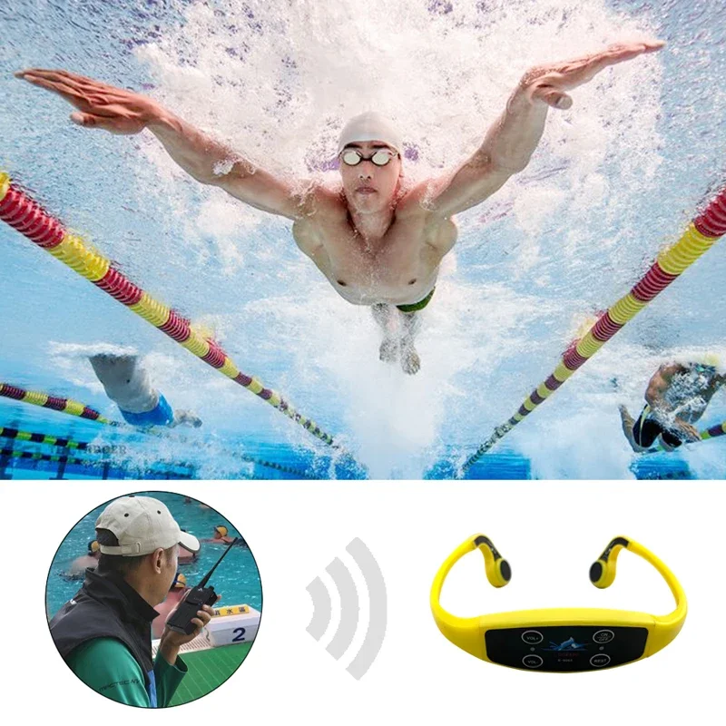 Hot sell Swimming Coaching Receiver H907 Waterproof Conduction Headphone Swimming Training Headset