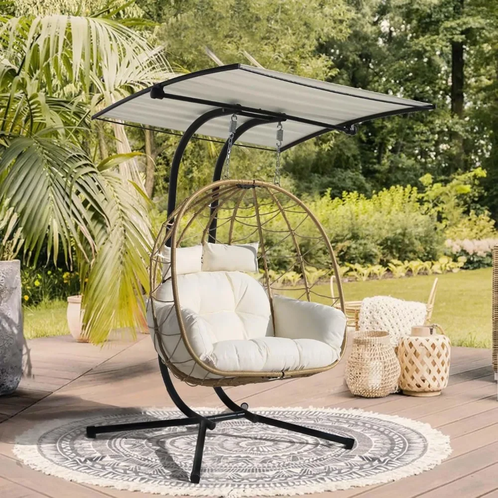 

Double Egg Chair wth Stand Hammock Swing Chair Foldable Hanging Loveseat, Outdoor Hammock Egg Chair for Patio, Bedroom, Garden