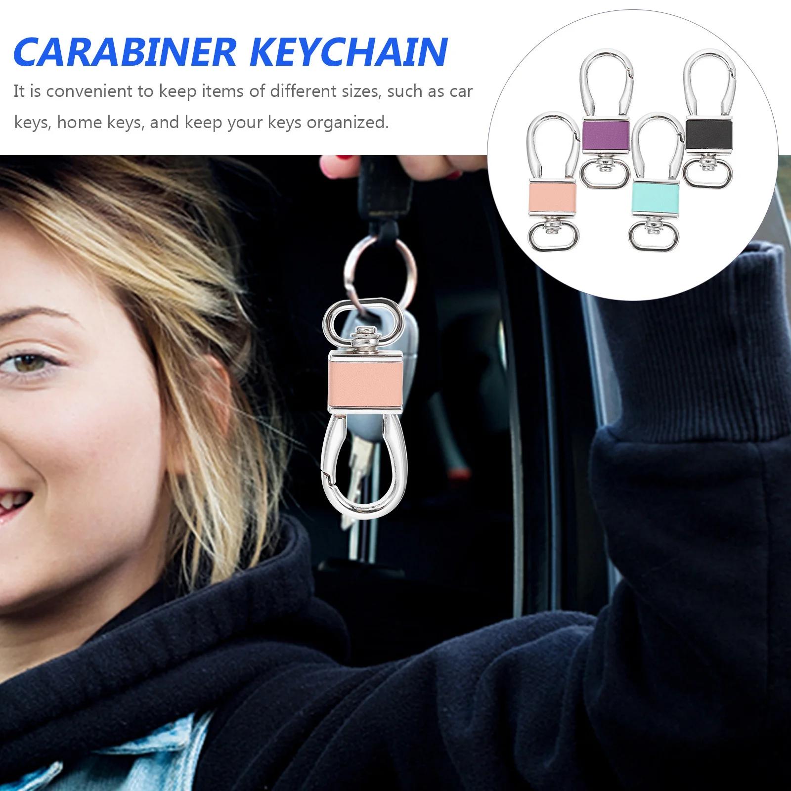 

4pcs Metal Carabiner Keychain Heavy Duty Key Ring Clip For Men Women Outdoor Key Holder Hanging Carabiner Keychains